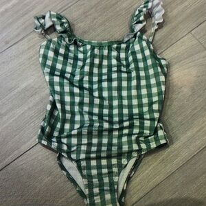 Green Checkered Kids Swimsuit